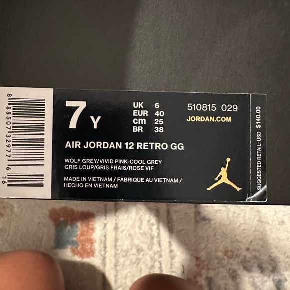 Jordan 12 Retro GG Wolf Gray and Vivid Pink - Picture 6 of 6